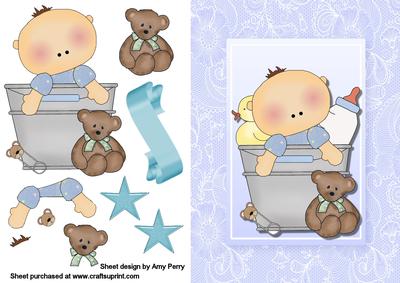 Adorable Baby Boy in a Bucket with Baby Toys