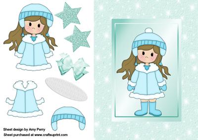 Cute Little Girl in Aqua Coat