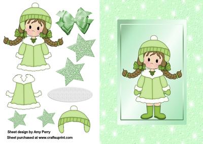 Cute Little Girl with Green Coat