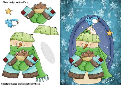 Snowman with Bird & Gingerbread Men