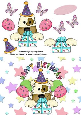 Cute & Colourful Happy Birthday Dog