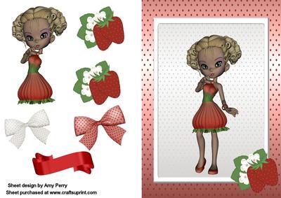 Cute Girl in Strawberry Dress