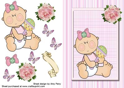 Adorable Baby Girl with Pink Rose