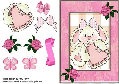 Cute White Rabbit with Love Heart