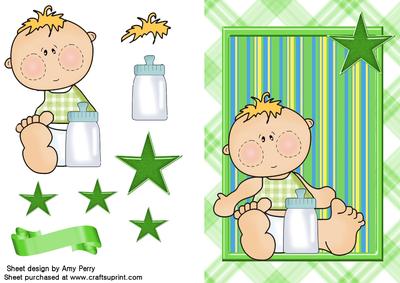Cute Baby Boy in Green Frame
