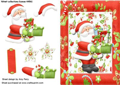 Adorable Santa in Pretty Red Frame