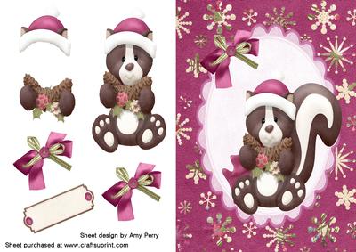 Cute Winter Animal in Oval Frame