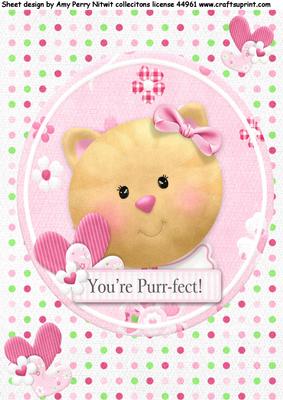 Cute Valentine Bear on Polka Dot Backing Paper