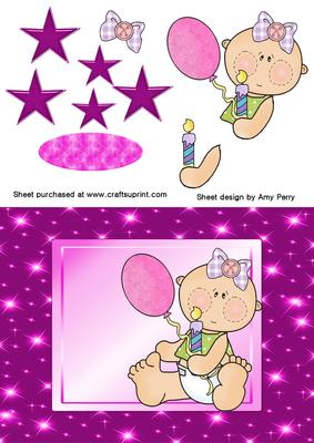 First Birthday Baby Girl Pink & Purple