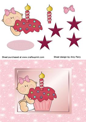 Cute Baby First Birthday Pink