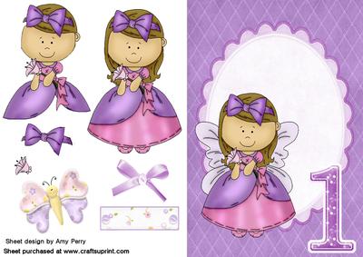 Pretty Purple Fairy in Purple Oval Frame 1