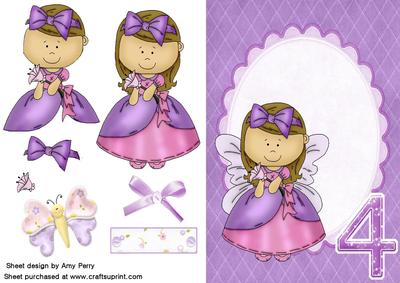 Pretty Purple Fairy in Purple Oval Frame 4