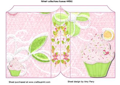 Lovely Pink & Green Cupcake Book Card