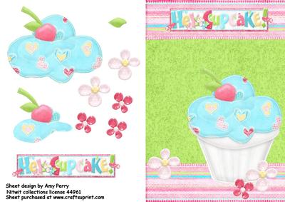 Hey Cupcake Blue & White Cupcake