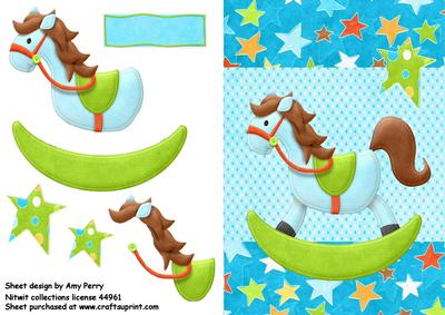 Lovely Rocking Horse with Green Star