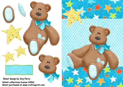 Cuddley Teddy Bear with Yellow Star