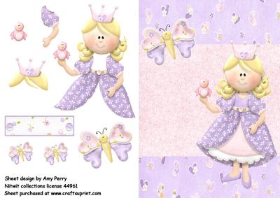 Little Princess with a Bird & Butterfly