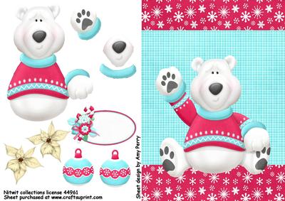 Cute Polar Bear Wearing a Red Jumper