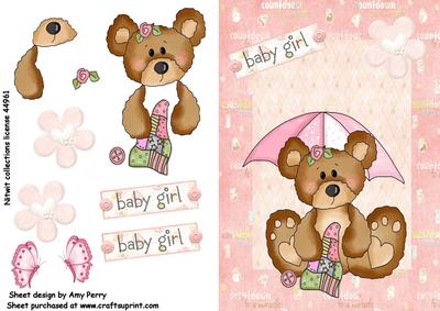 Cute Baby Girl Bear with Bottle
