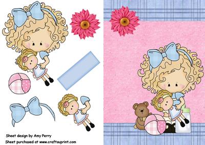 Pretty Blonde Girl with Blue Bow