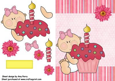 Cute Baby with Pink Cupcake