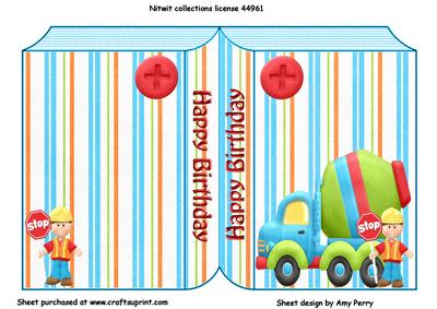 Lovely Colourful Cement Truck Book Card