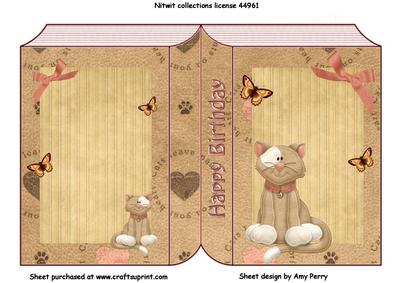 Cute Little Brown Cat with Red Bow Book