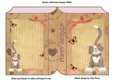 Cute Little Grey & White Cat with Red Bow Book