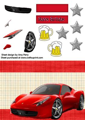Lovely Red Sports Car with Beer