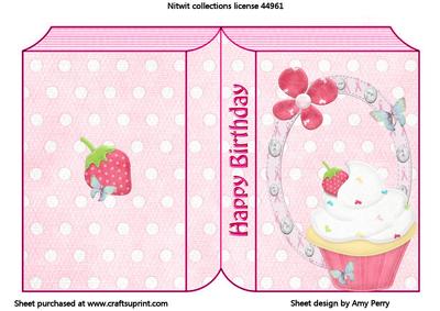 Cupcake in Frame Open Book Card