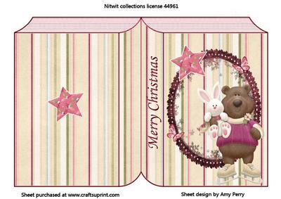 Cute Bear & Bunny Open Book Card