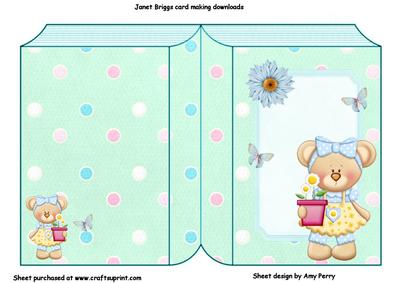 Lovely Polka Dot Book Card with Teddy Bear
