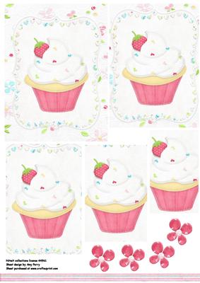 Scrummy Pink & White Cupcake Pyramid