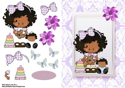 Pretty Black Girl with Toys