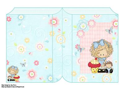 Lovely Little Blonde Girl with Cupcake Book Card