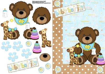 Cute Baby Boy Bear with Baby Boy Toys