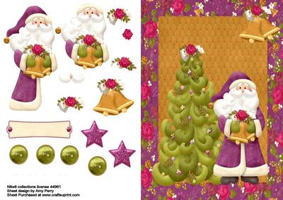 Vintage Santa in His Purple Coat