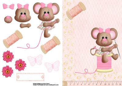 Cute Mouse Sat on a Cotton Reel