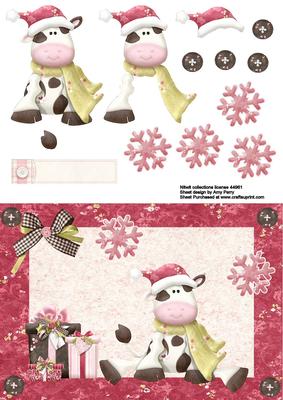 Gorgeous Christmas Cow with Presents