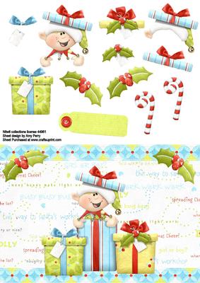 Cute Little Elf in a Present