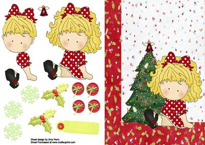 Little Girl with Christmas Tree