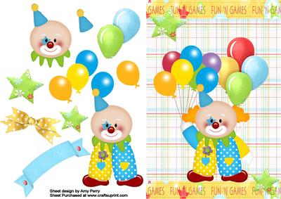 Funny Clown with Lots of Balloons
