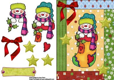 Lovely Snowman in a Stocking