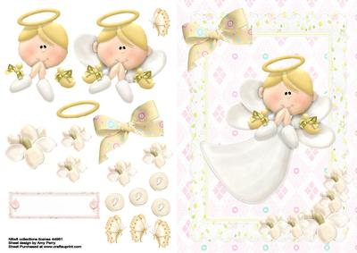 Cute Angel in Scalloped Frame