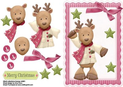 Gorgeous Reindeer with Burgundy Scarf