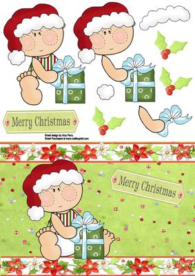 Santa Baby with Floral Borders
