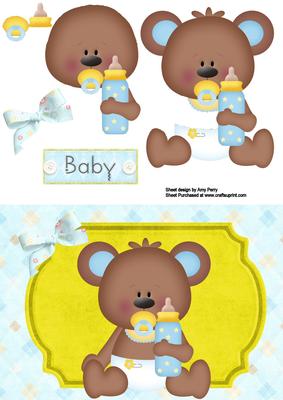 Baby Boy Bear with Bottle