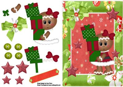 Ginger Bread Girl with Christmas Presents