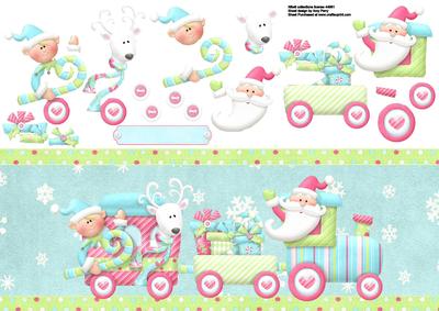 Christmas Train with Santa, Reindeer and & Presents