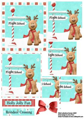 Cute Reindeer Looking for Flight School Pyramid